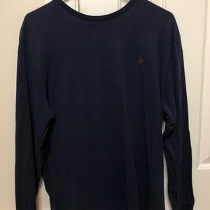 navy blue long sleeve polo